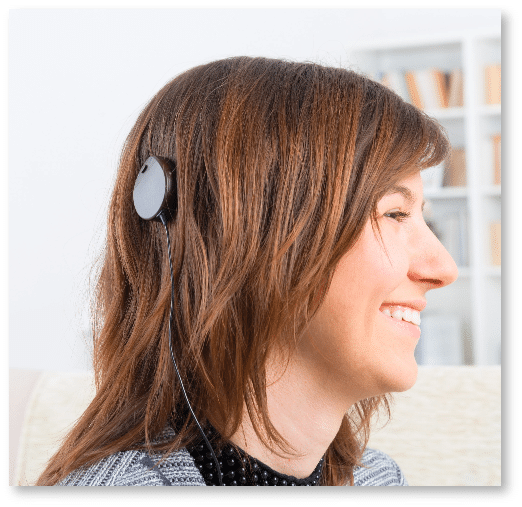 Woman happy she can hear better with a cochlear impant