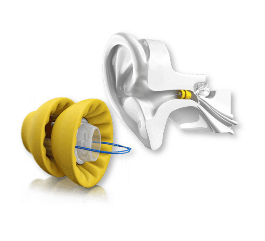 Lyric hearing aids with ear illustration