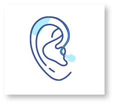 Open Behind-the-Ear hearing aid illustration